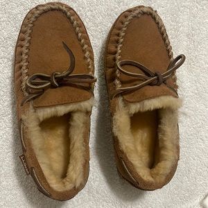 Kids LLbean wicked good sheepskin moc slippers. NEVER been worn!